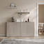 Buffet Cesiro l 66,3 po avec 4 portes cannelées et tablettes réglables-1771350218
