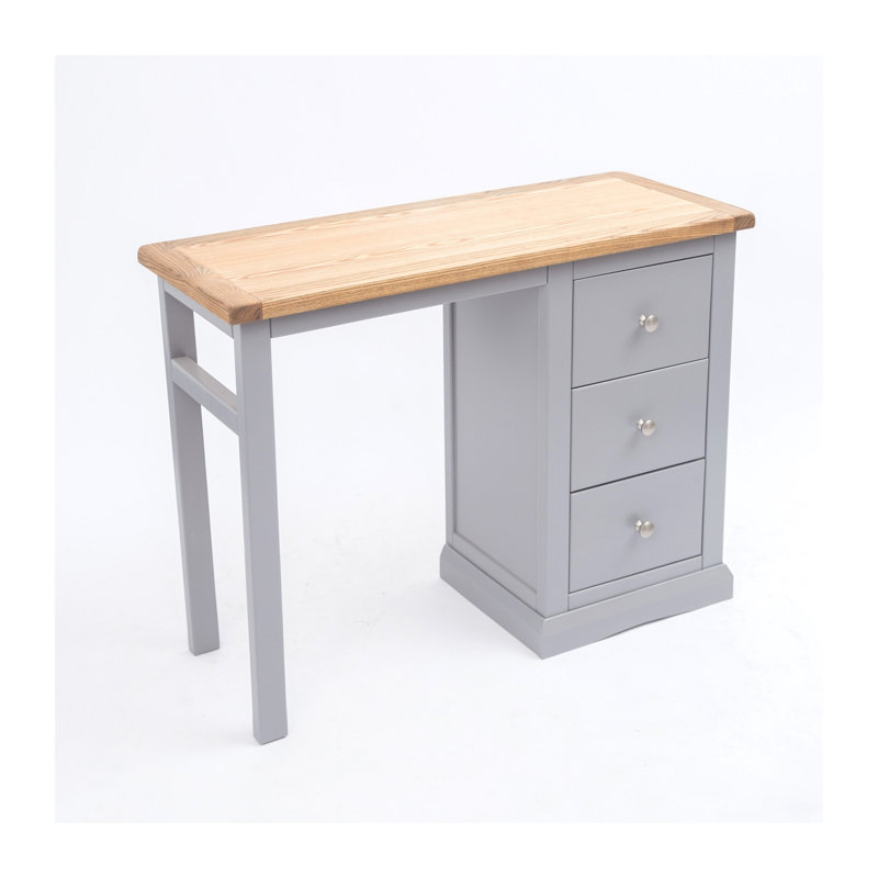 Miesville Writing Desk, Grey/Chrome