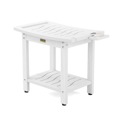 HIPS 20.6" W Waterproof Shower Benches Shower Stool Indoor Outdoor Non-Slip Bathroom Chair Seat with Storage Handle Soap Dish