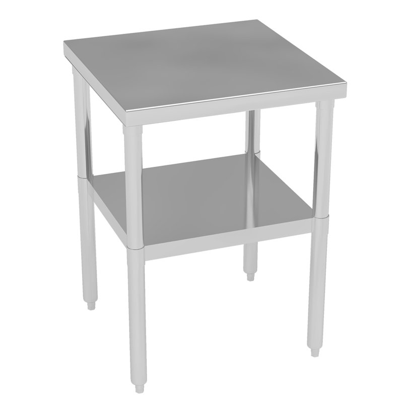 Stainless Steel Commercial Work Table, Prep Table with Undershelf for Kitchen Restaurant Hotel, 34" H x 24" L x 24" W