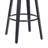 30 Inch Bar Height Backless Swivel Gray Faux Leather And Black Wood Mid-Century Modern Bar Stool