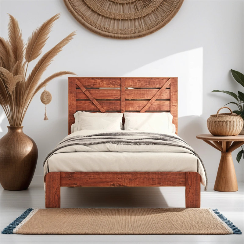 Cadre de lit en bois sans matelas, Grand