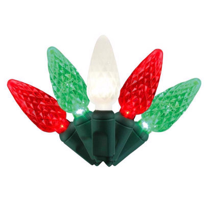 Celebrations Platinum LED C6 Red 50 ct String Christmas Lights 25 ft.