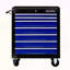 Chariot à outils multifonctionnel avec 7 roulettes - noir et bleu-121650039