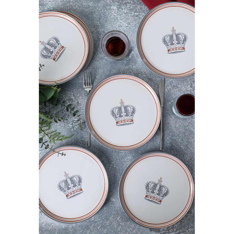 Ensemble de service à gâteaux Elegant (6 pièces), grès céramique blanc, 8,7 po x 8,7 po x 2,0 po | Antibactérien, écologique, va au lave-vaisselle et au micro-ondes | Parfait pour les célébrations, durable et facile à nettoyer