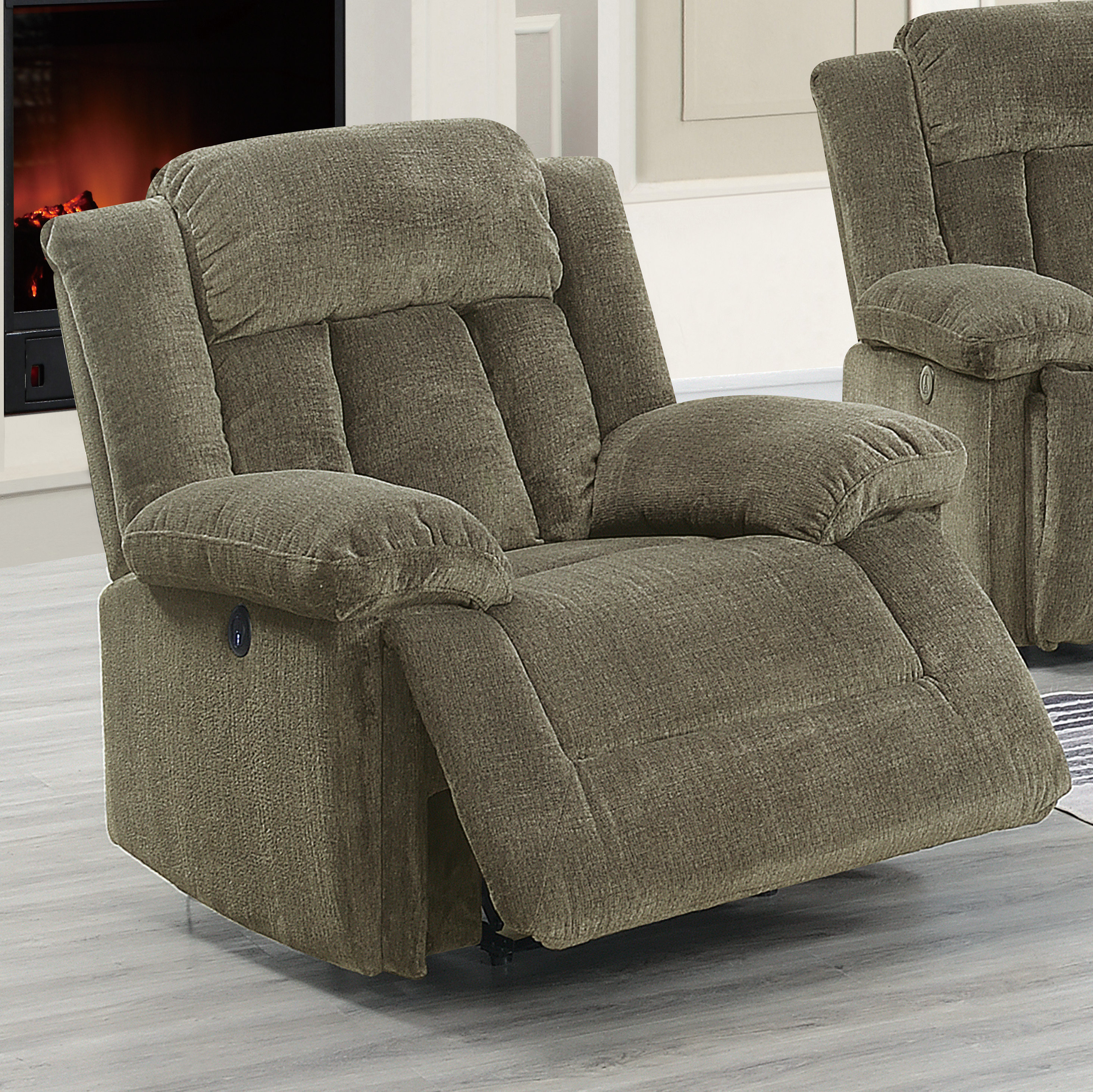 Red Barrel Studio® Brea 65" Chenille Pillow Top Arm Reclining Loveseat ...