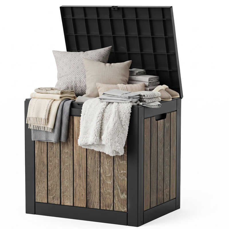 Boîte de rangement extérieure 40 gallons, contenant de rangement en résine imperméable et verrouillable
