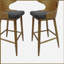 Tabourets de bar modernes rembourrés (gris anthracite et naturel, ensemble de 2)