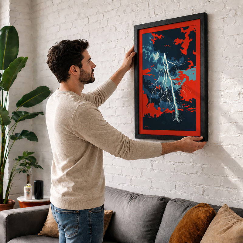 Lightning Strike Modern - Print, Unframed, A1 - 84.1 x 59.4 cm