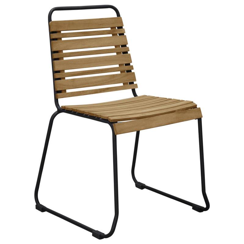 Hyeon Stacking Patio Dining Side Chair with Cushion