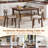 5-Piece Dining Table Set for 4 Farmhouse Wooden Table & 4 Upholstered Chairs