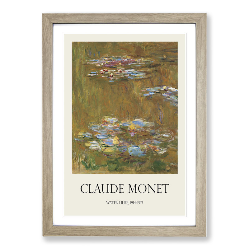 Water Lilies Lily Pond Vol.7 by Claude Monet - Picture Frame Art Prints, Oak Framed, 36cm H x 27cm W x 2cm D