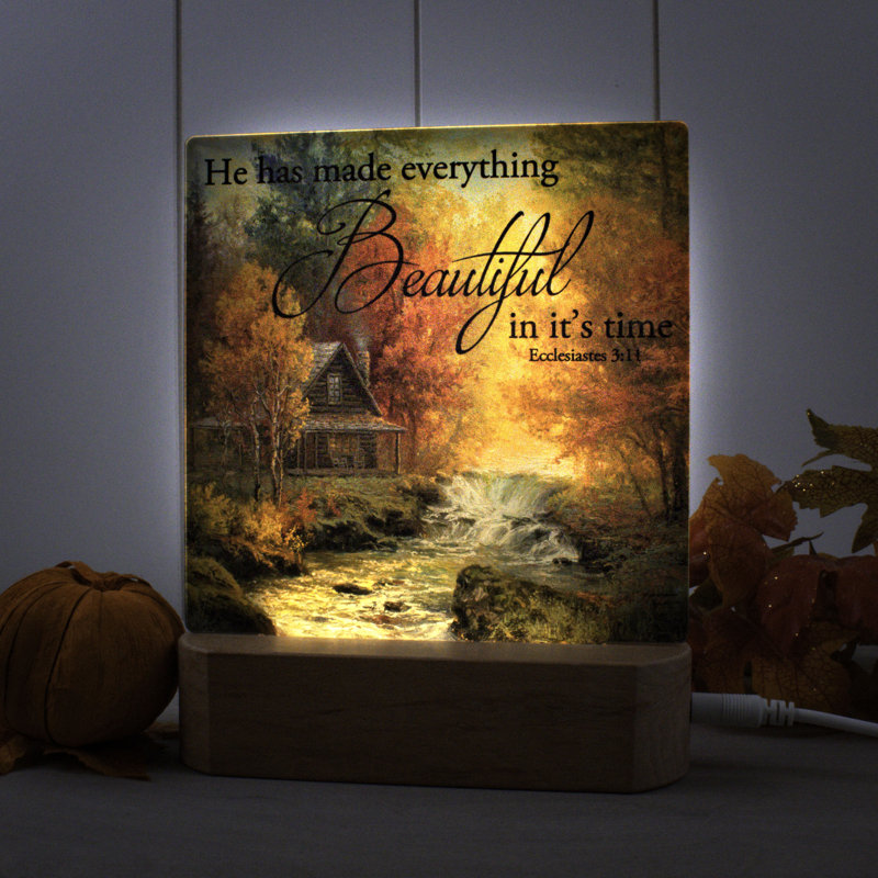 Cabine Creekside avec veilleuse Scripture