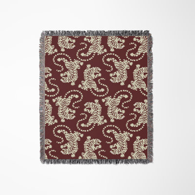 Leonard Tiger Cotton Blend Blanket Throw