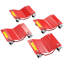 Chariot roulant, capacité de 3 630 kg (8 000 lb), robuste, en acier, ensemble de 4, rouge, avec freins, pour le déplacement de véhicules (voitures, camions, remorques, motos et bateaux).-136318239