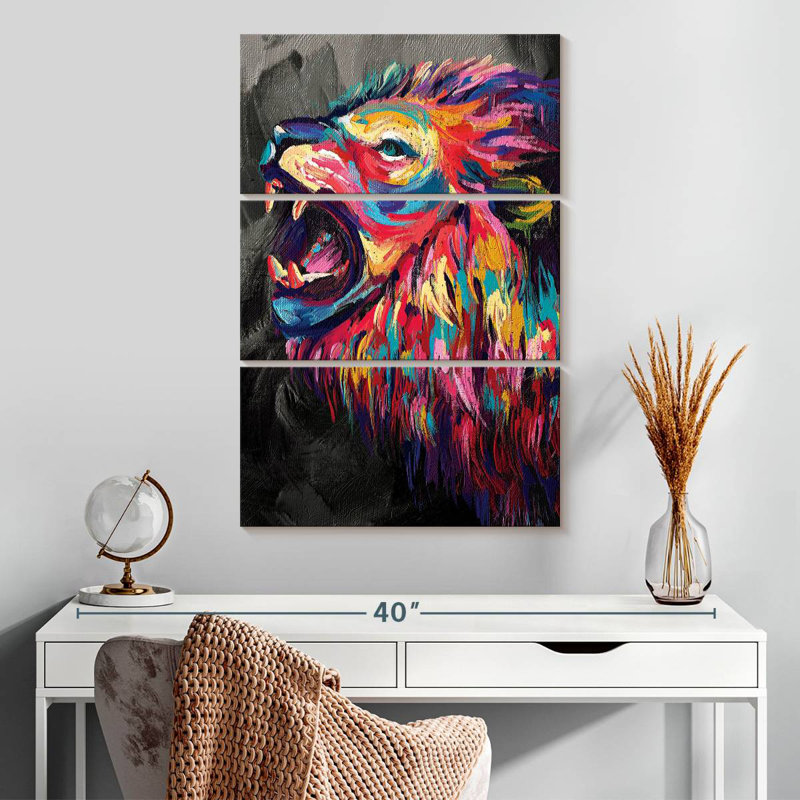 Brampt Lion's Roar Abstract Colour, 32" H x 20" W