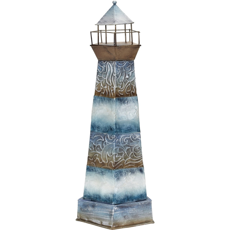 Phare 3D Behrendt en métal et écume de mer Capiz