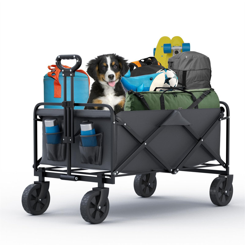 Multi-Purpose Heavy-Duty Folding Wagon Garden Carts, Blue