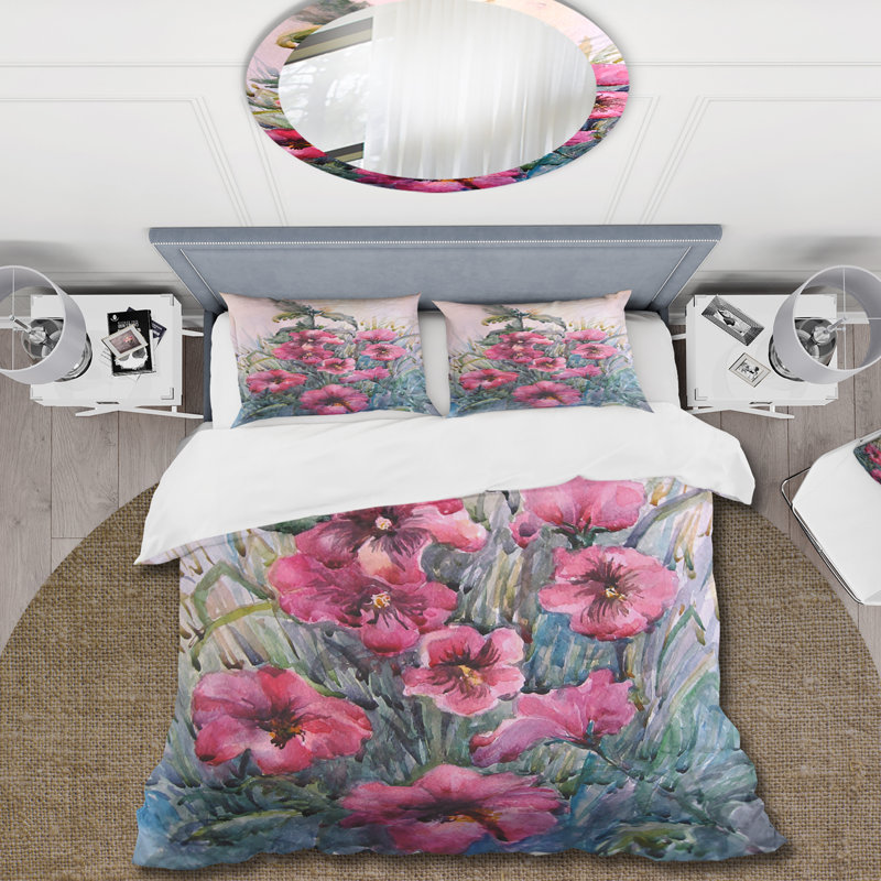 Blossoming Hibiscus In The Wild - Ensemble de housse de couette traditionnel - Microfibre de polyester
