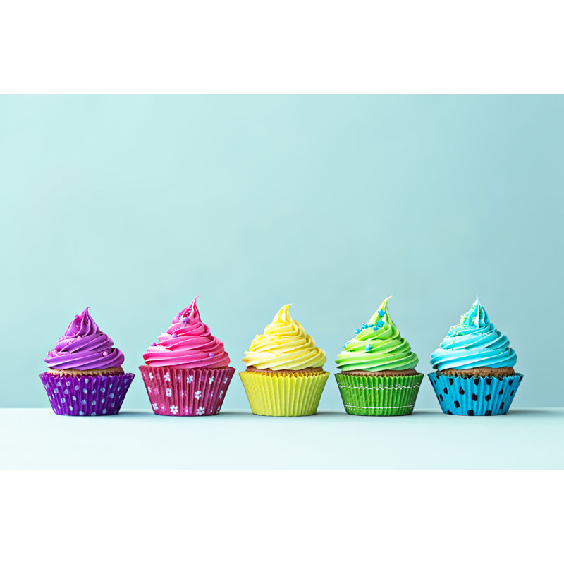 Colorful Cupcakes by RuthBlack - Wrapped Canvas Print, 20cm H x 30cm W x 3.8cm D