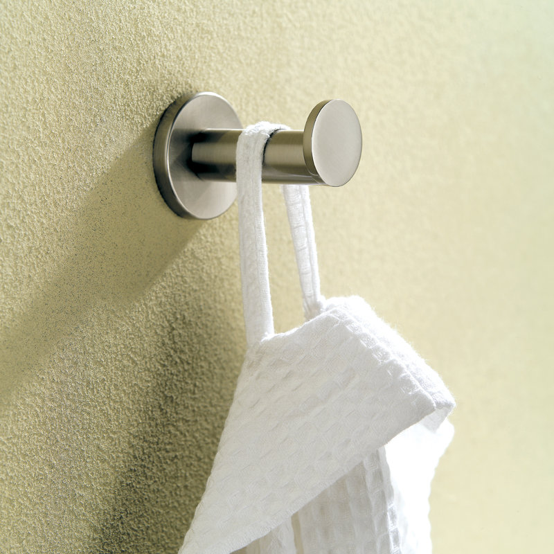 Sine Single Robe Hook, Satin Nickel