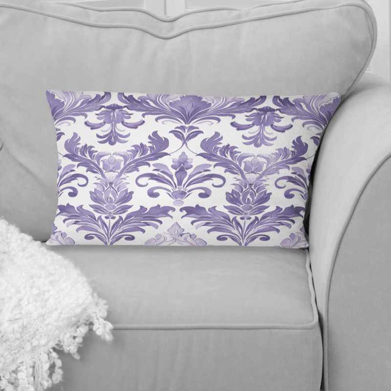 Coussin lombaire lavande blanc damassé Bliss I