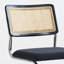 Ensemble de 2 chaises de salle à manger en rotin noir et chrome, chaises de cuisine modernes en bois de style Mid-Century, chaises de salle à manger en canne à dossier en filet, chaise Cesca Design avec pieds en métal chromé-2028106808-2028437248
