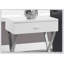 Élégante table d'appoint en métal chromé blanc brillant avec rangement, pour les salons et les chambres modernes.-1112799827-1112799826