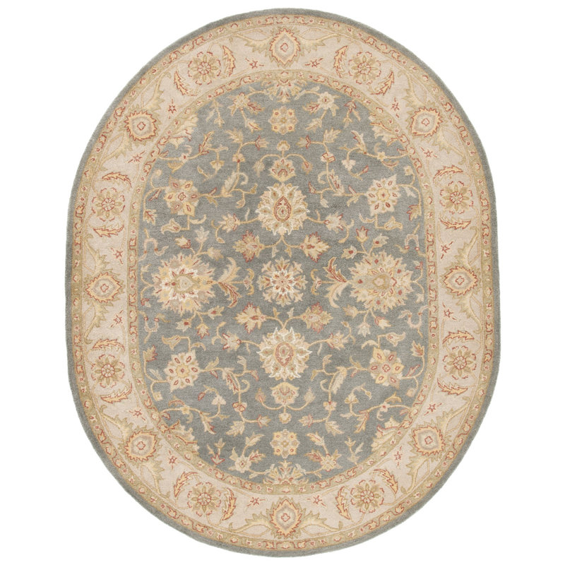 Tapis oriental en laine touffeté à la main Dunbar, Ovale 4 pi 6 po x 6 pi 6 po