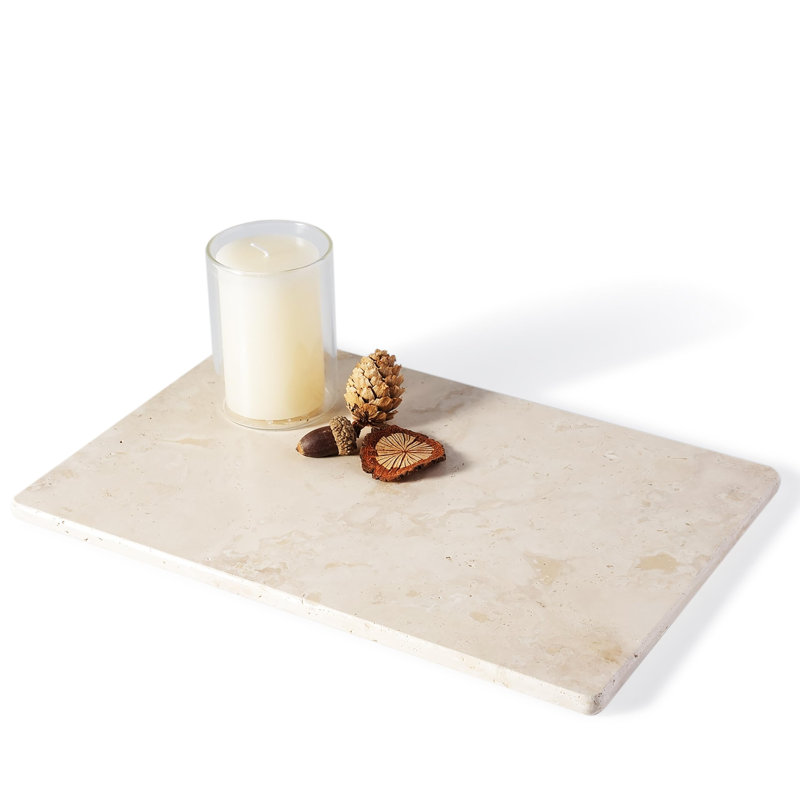 Natural travertine tray, decorative marble tray for dressing tables, suitable for holding jewelry, rings, perfumes and candles, perfect for bedroom/bathroom/kitchen countertops.