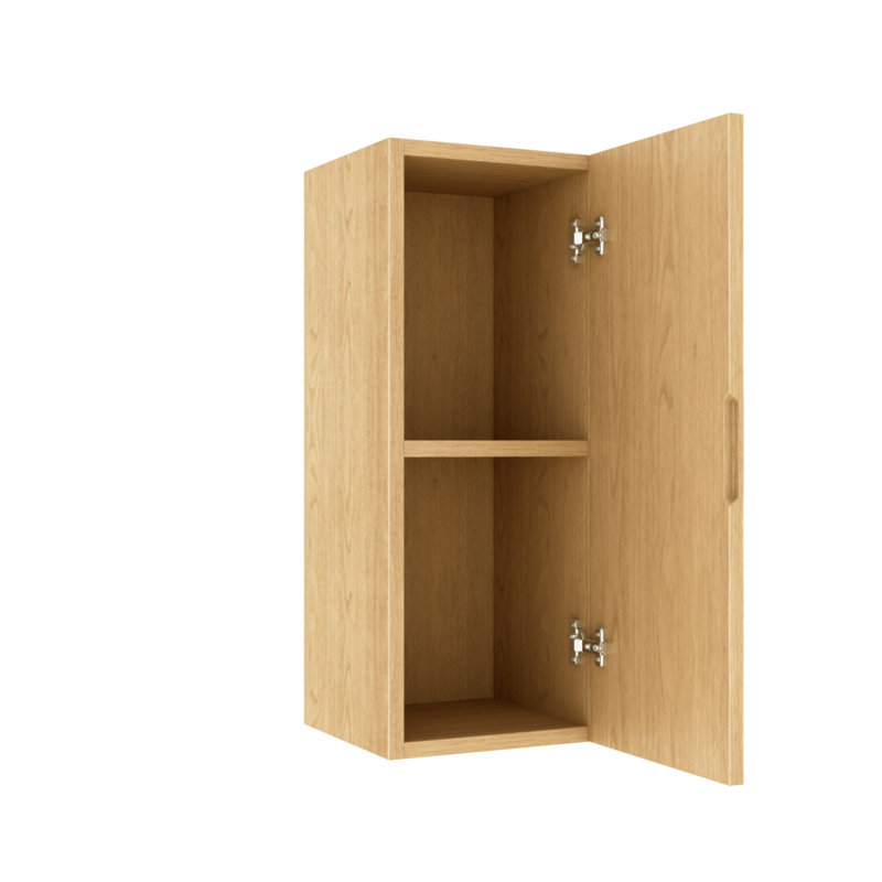 BOI 12" Wall-Mounted Floating Striped Bathroom Vanity Side Cabinet With A Door And A Shelf, , Corolla Oak Woodgrain Color