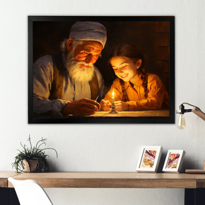 Judaïsme famille bougie Shabbat sérénité - impression