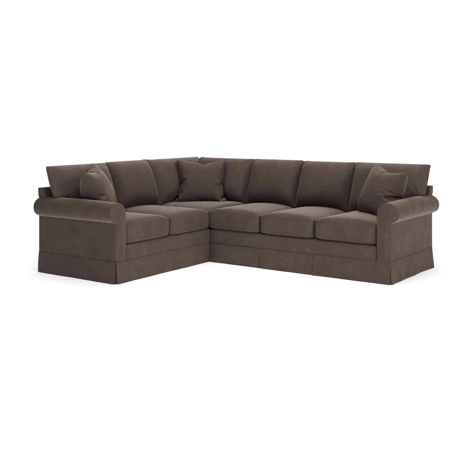 Friedman L-Sectional, Left Hand Facing, Bella Ash Performance Velvet