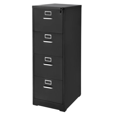 4 Drawer File Cabinet with Lock, Metal Vertical Filing Storage Cabinets for Home Office, Heavy-Duty Cabinet with Detachable Hanging Rod, for A4/Letter by 17 Stories