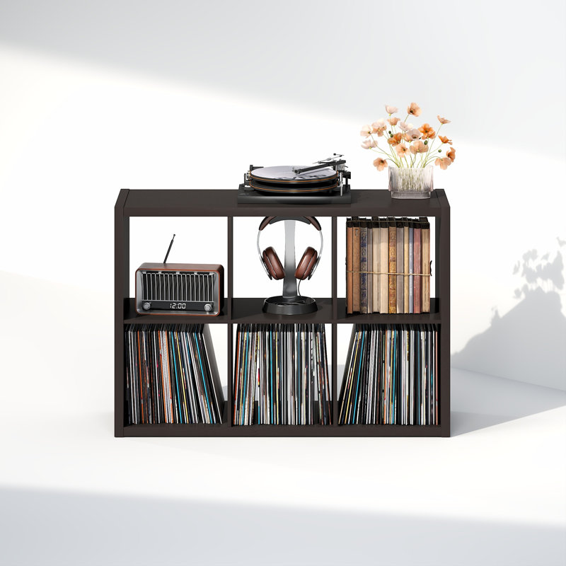 Tanvee 111.2cm H Media Shelves, Dark Oak
