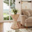 Billie Hexagonal Burl Side Table-657028745