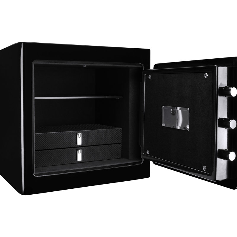 Coffre-fort 1,01 pi³ noir - pour chauffer et boîte d'accès non autorisé avec capteur de mouvement à DEL et intérieur