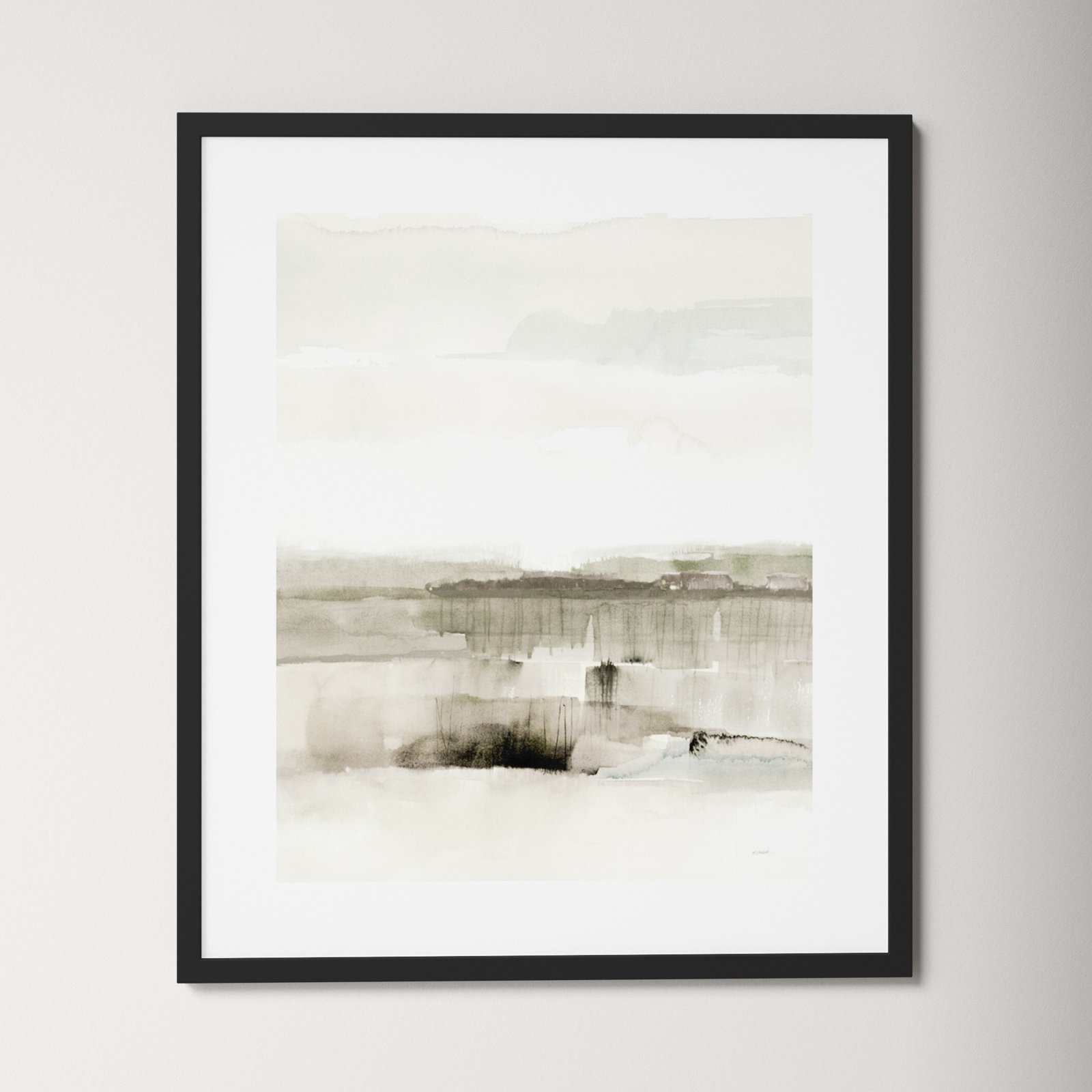 Influence Of Line And Color Neutral Crop by Mike Schick, Black Framed Paper, 33.12" H x 28.12" W x 0.88" D