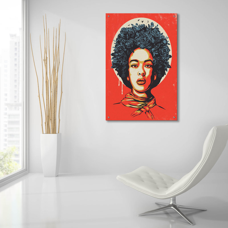 Art mural en verre épique «Flower Power» par Balazs Solti, 24 po x 36 po, H 36 po x l 24 po