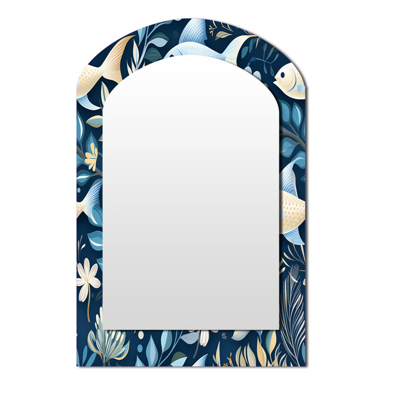 Motif de poisson bord de mer de tranquillité côtière, 43 po x 33 po