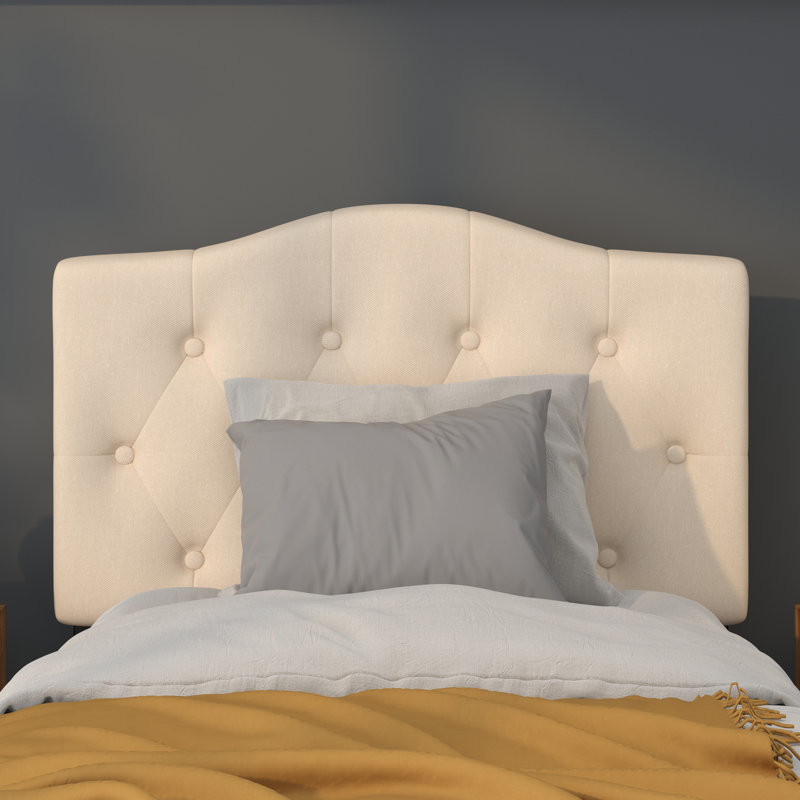Ciriaca Arched Button Tufted Upholstered Headboard, Beige, Twin