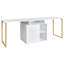 L-Shaped Metal Base Computer Desk
