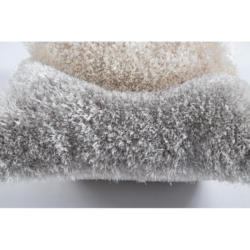 Mateos Collection Abstract Shag Pillow, 20" x 20", Beige/Gray
