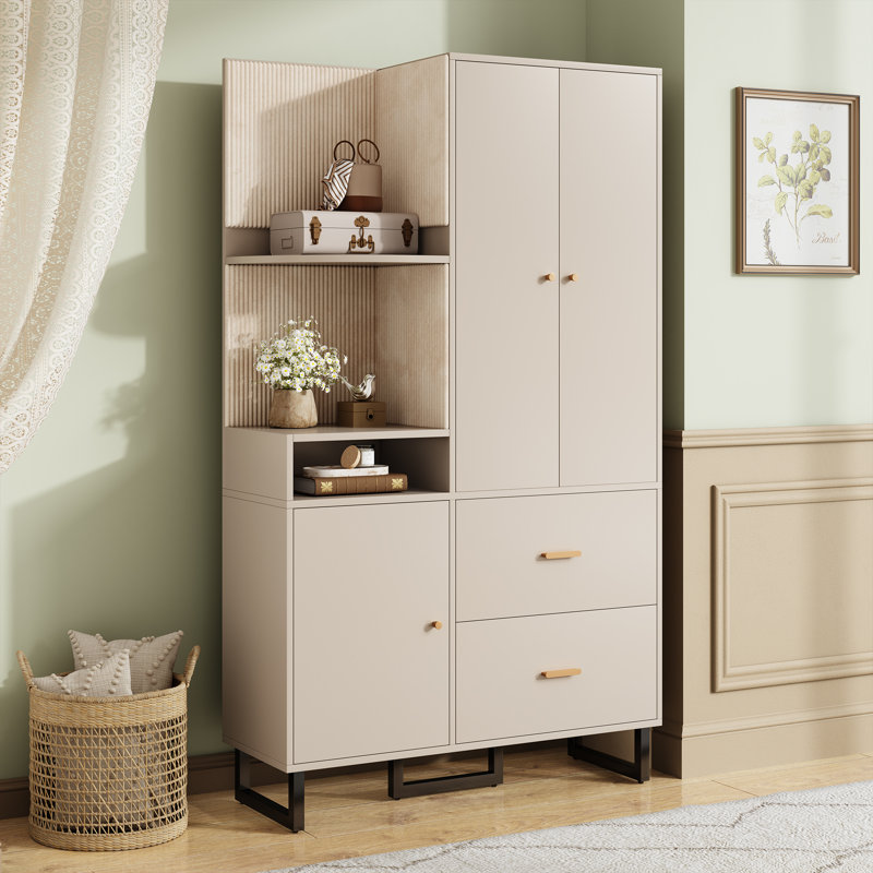 2 Door Wardrobe, White