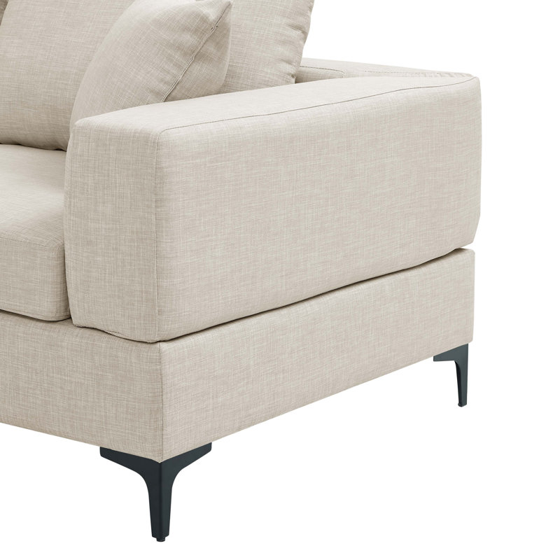 Canapé modulaire réversible de 104,5 po de largeur, 100% polyester beige