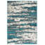 Tapis à poil long turquoise / gris / blanc Solana-1640040544