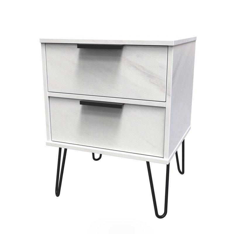 Turah 2 Drawer Bedside Cabinet (Ready Assembled)