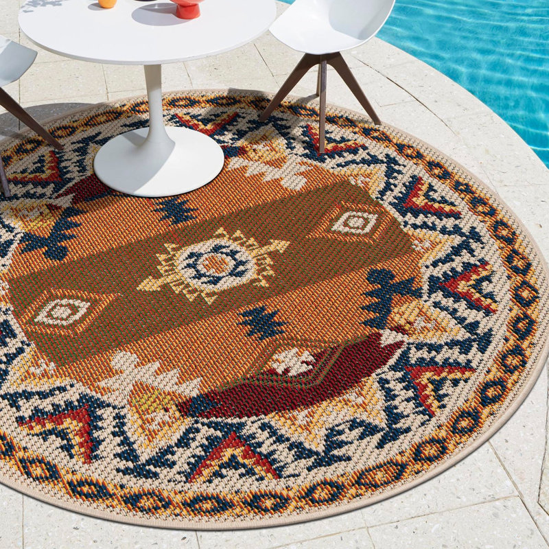 Tapis intérieur / extérieur Ciudad Marlenia, Rond 4 pi 1 po