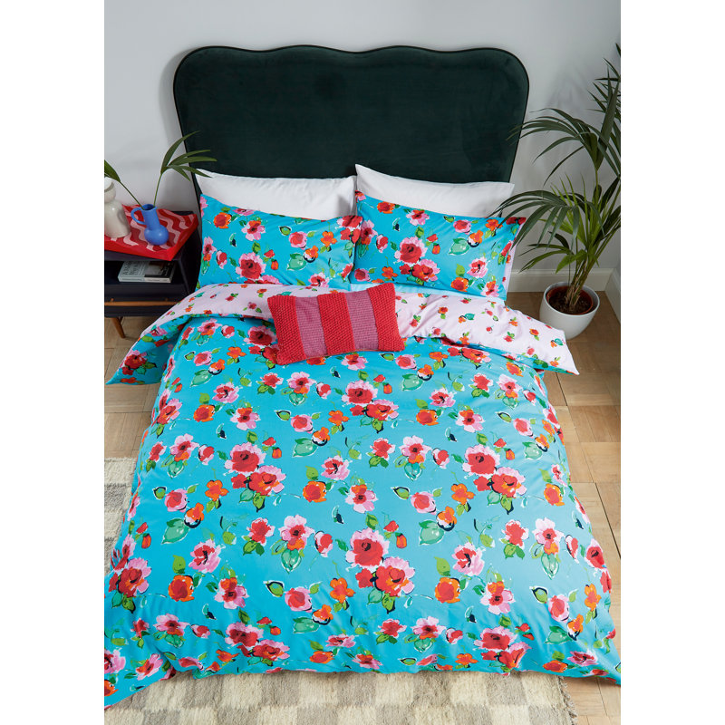 Rosie Cotton Duvet Cover Set, Double Duvet Cover + 2 Pillowcases