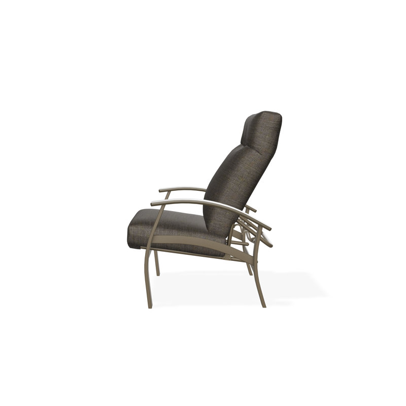 Chaise à dossier profond réglable en hauteur Belle Isle, Bois de plage, Tissage uni cendre coulée Sunbrella®